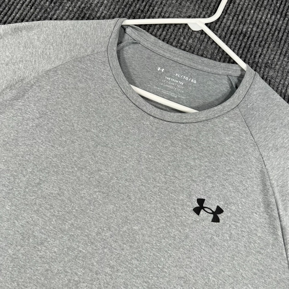 Under Armour Tech Tee Shirt Mens XL Gray Short Sleeve Loose Fit Active Casual